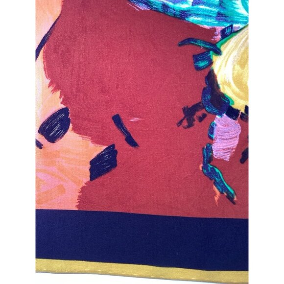 CODELLO Multicolor Art Print Silk Scarf 35.5" - 34´´ Good Condition - Picture 4 of 7
